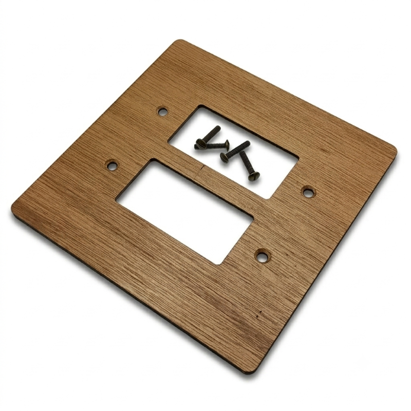 2-Gang GFCI / Decora Light Switch Cover | Hardwood, 6×6 inch 4 Decorative hardwood wall plate