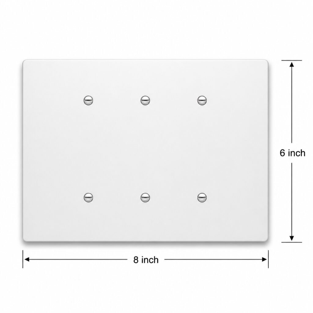 3 Gang Blank Electric Wall Plate, 6x8 inch 2 Jumbo Electric Wall Plate