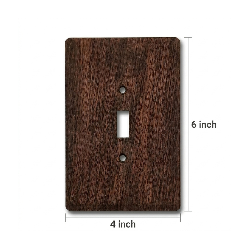 Toggle Light Switch Cover | Hardwood, 4×6 inch | Walnut Finish 2 Rustic Farmhouse Toggle Switch Cover