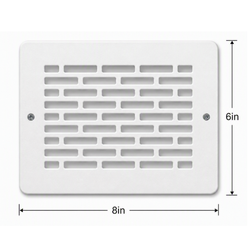 8x6 Air Vent Cover | White Decorative HVAC Register Grille 2 Decorative Air Vent Cover