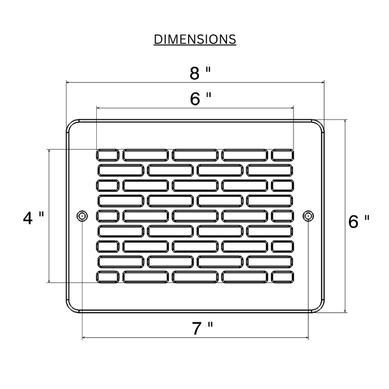 8x6 Air Vent Cover | White Decorative HVAC Register Grille 6 Decorative Air Vent Cover